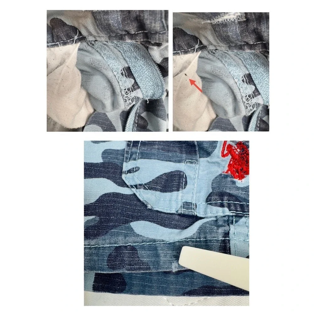 US Polo Assn Boys Blue‎ Camo Cargo Shorts Adjustable Waist Size 4 Kids